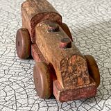 Small wooden locomotive, old toy