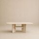 Vintage sculptural coffee table in travertine, 1980s.