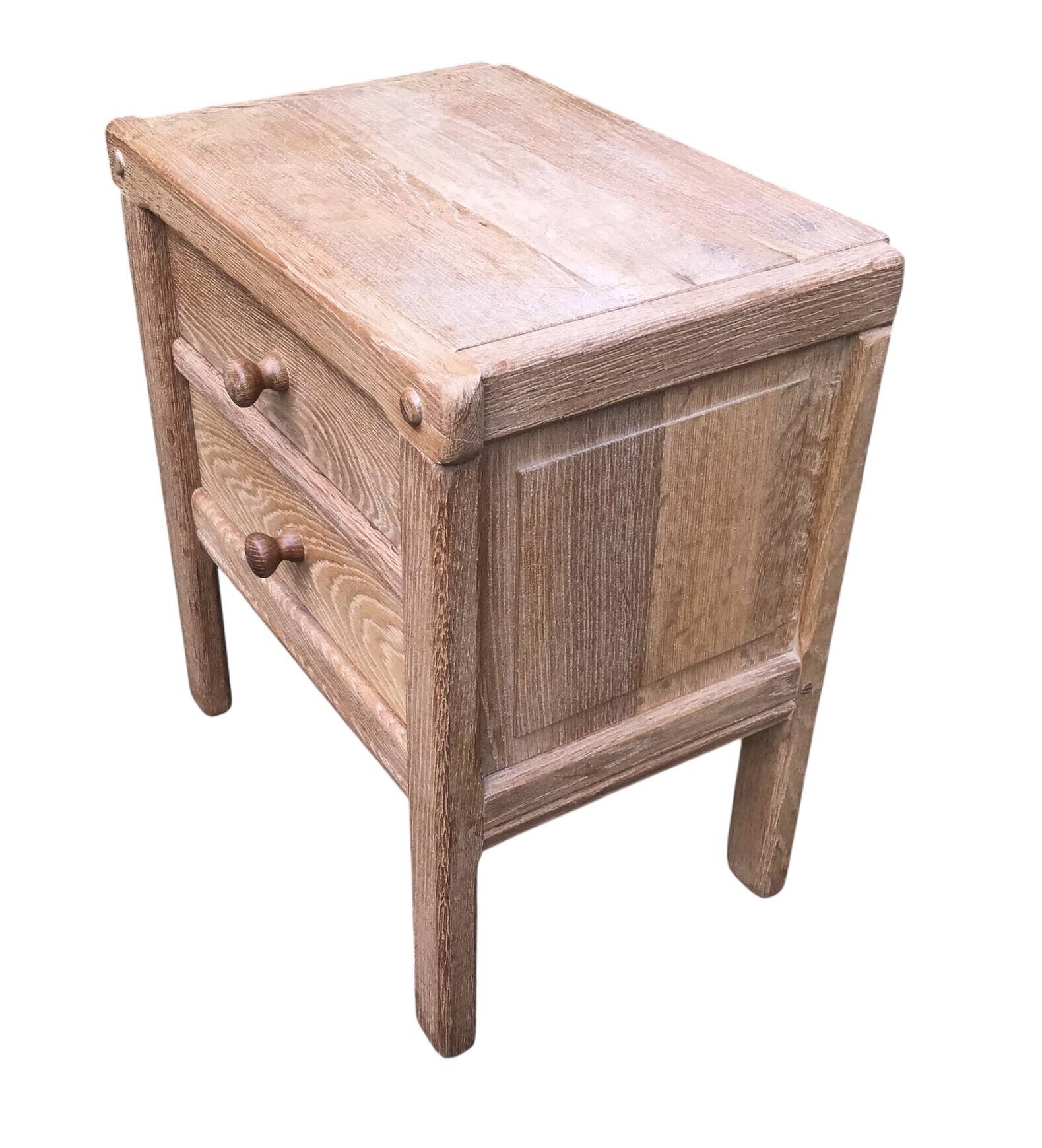 Pair of solid oak bedside tables circa 70-80