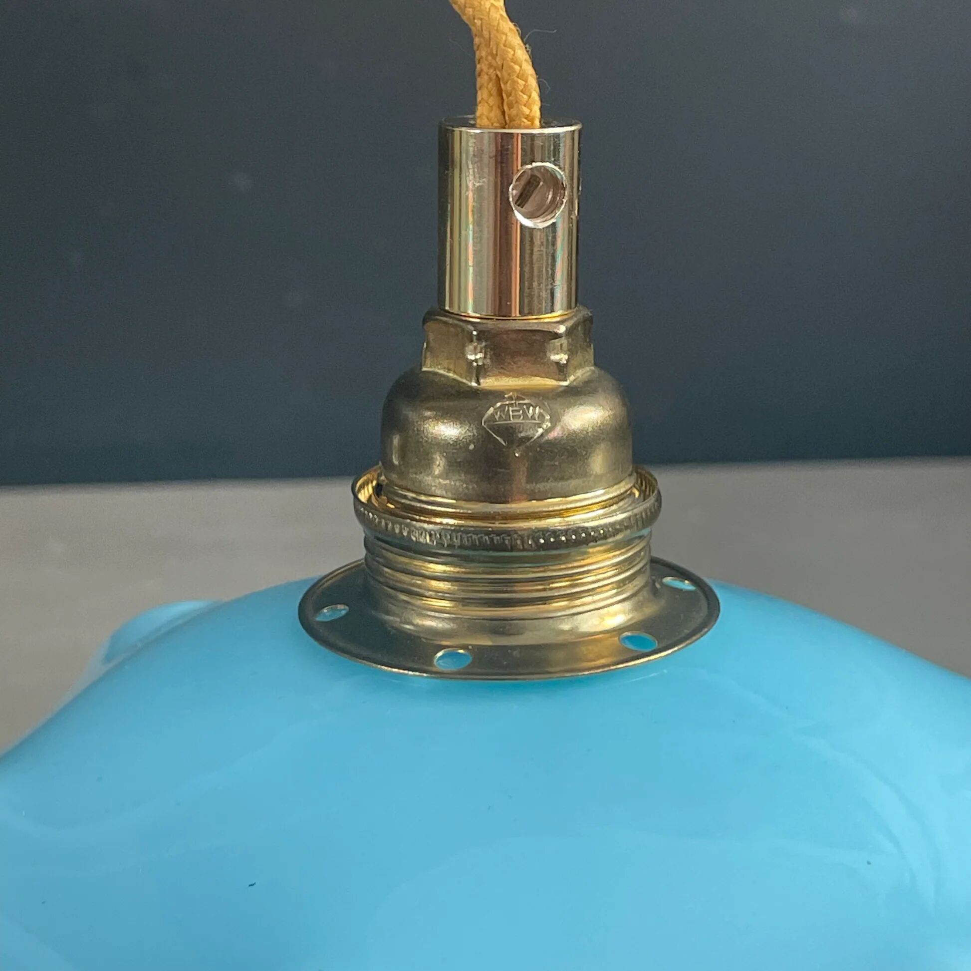 Blue glass lantern