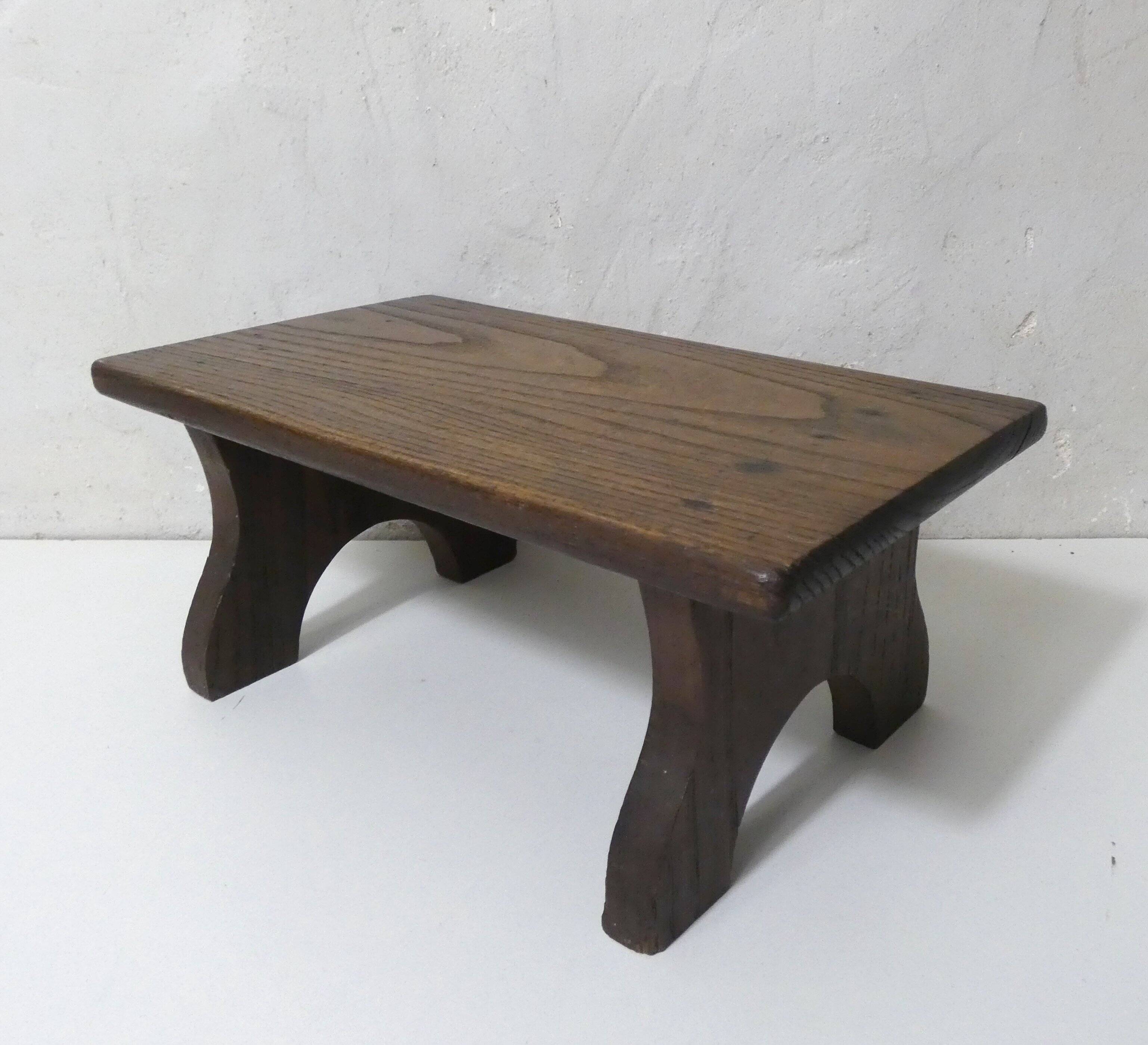 old small solid oak bench vintage step stool