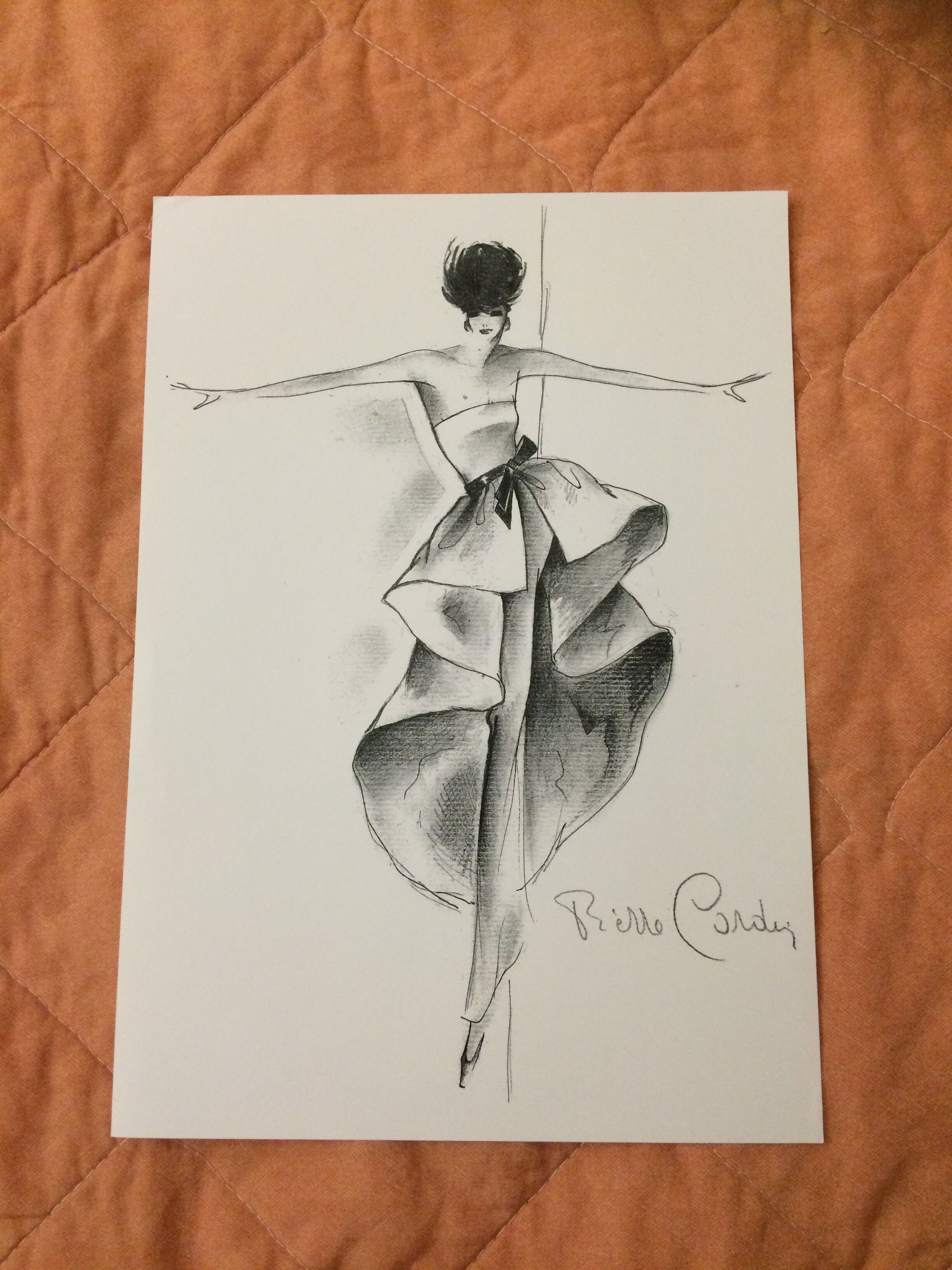 Nice illustration of press fashion Pierre Cardin from the 80s.