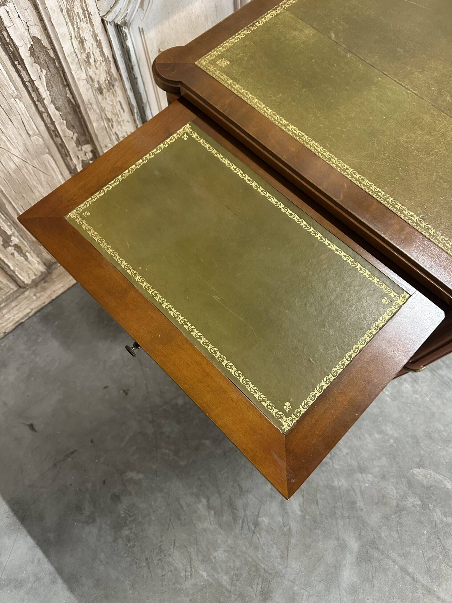 Louis XVI style flat desk in cherry wood from around 1960.