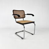 Tubular Frame and Cane Cantilever Dining Chair, Italy, 1970s