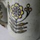 Set of 4  sandstone mugs, bird decor, butterfly, flowers, fish 70 years