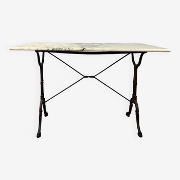 Marble and wrought iron bistro table