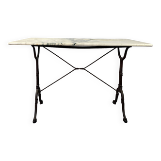 Marble and wrought iron bistro table