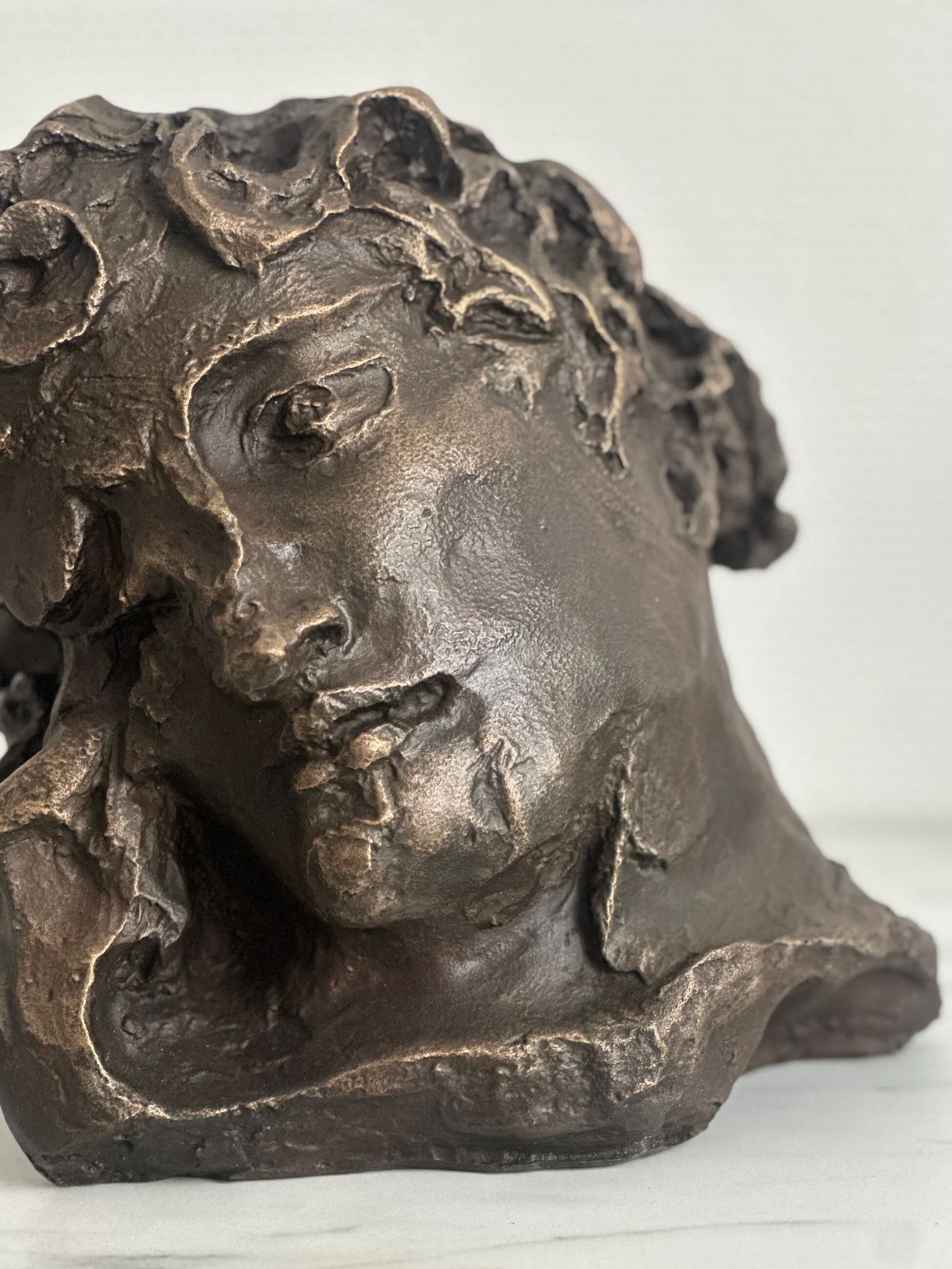 "The youth" — Claude Mary, bronze with patina, original numbered edition, 1992