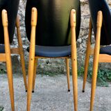 Set of 6 pegasus chairs Baumann skaï black