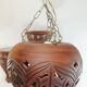 Suspension et paire d'appliques terre cuite /vintage