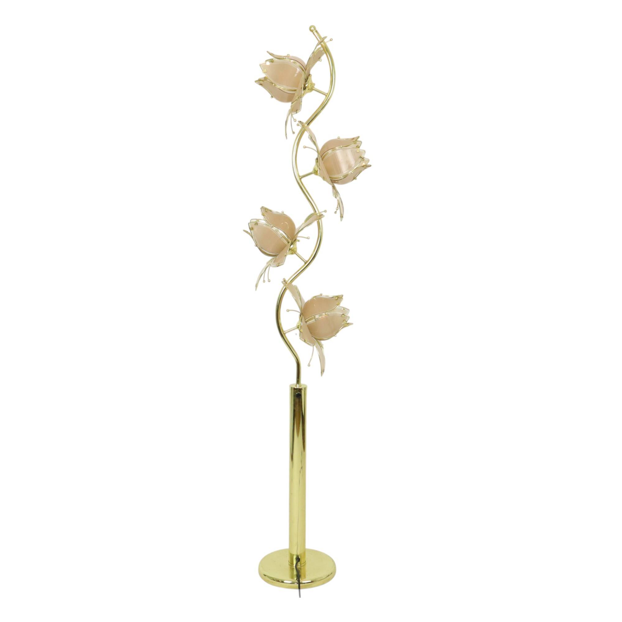 Italian Lotus Lamp XL Floor Lamp Hollywood Regency 190cm