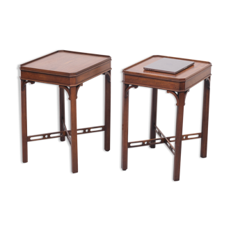 Bevan Funnell Mahogany Side Tables for Reprodux England, 1960s