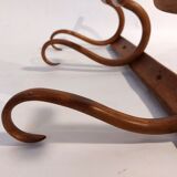 Curved wooden coat rack 3 walnut hooks Jacob & joseph Kohn 1900/1920.