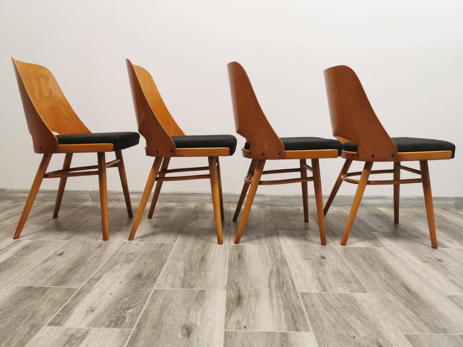 Dining chairs by radomir hoffman for ton, 1950s, set of 4