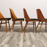 Dining chairs by radomir hoffman for ton, 1950s, set of 4