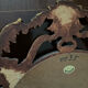 Ancient witch's eye mirror Dollanzo Italy in gilded wood