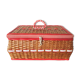 Vintage wicker and scoubidou sewing box