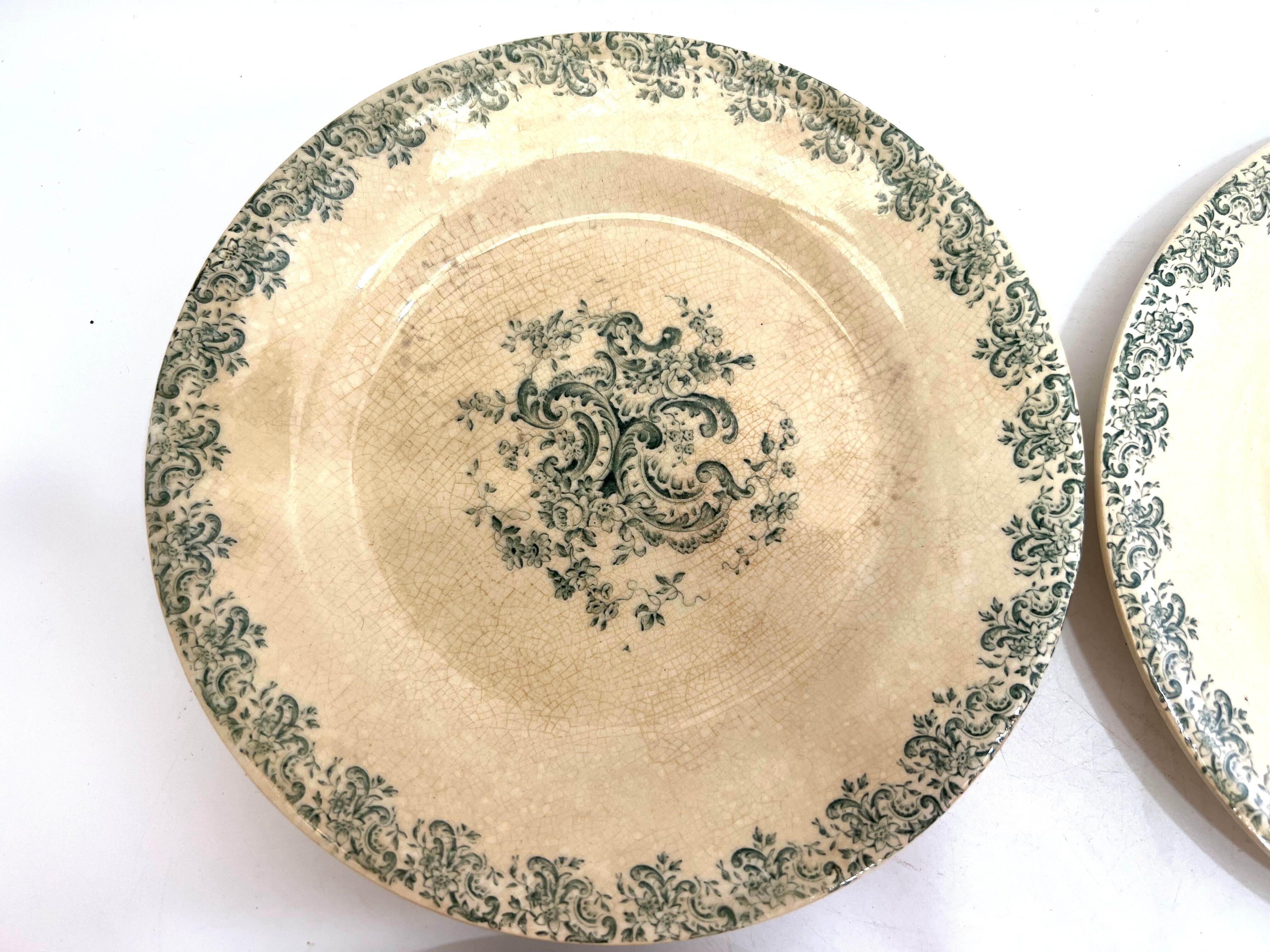 Old dessert plates Gien model Louis XV iron earth