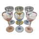 Set of 6 vintage coloured liqueur glasses