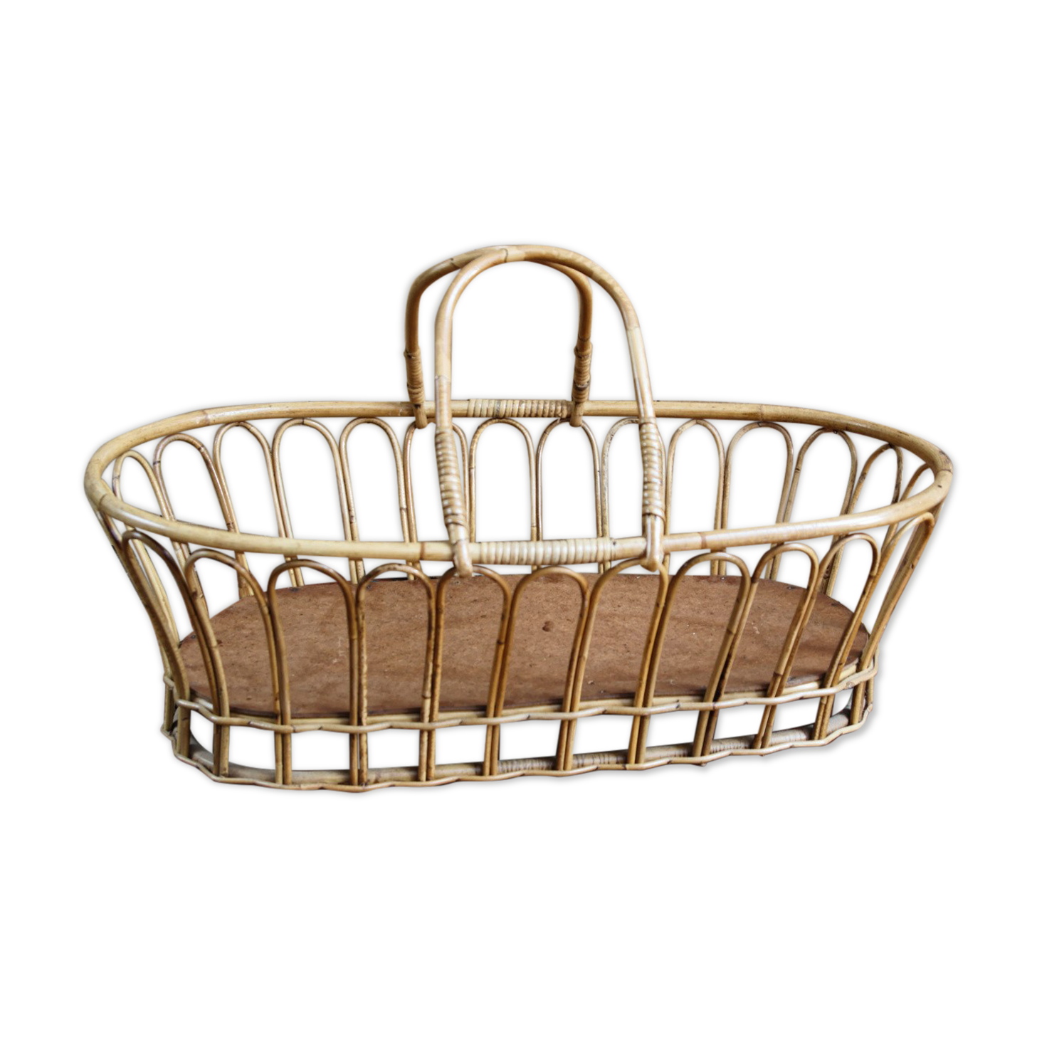 Vintage rattan bassinet