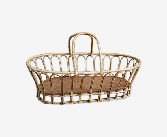 Couffin en rotin vintage