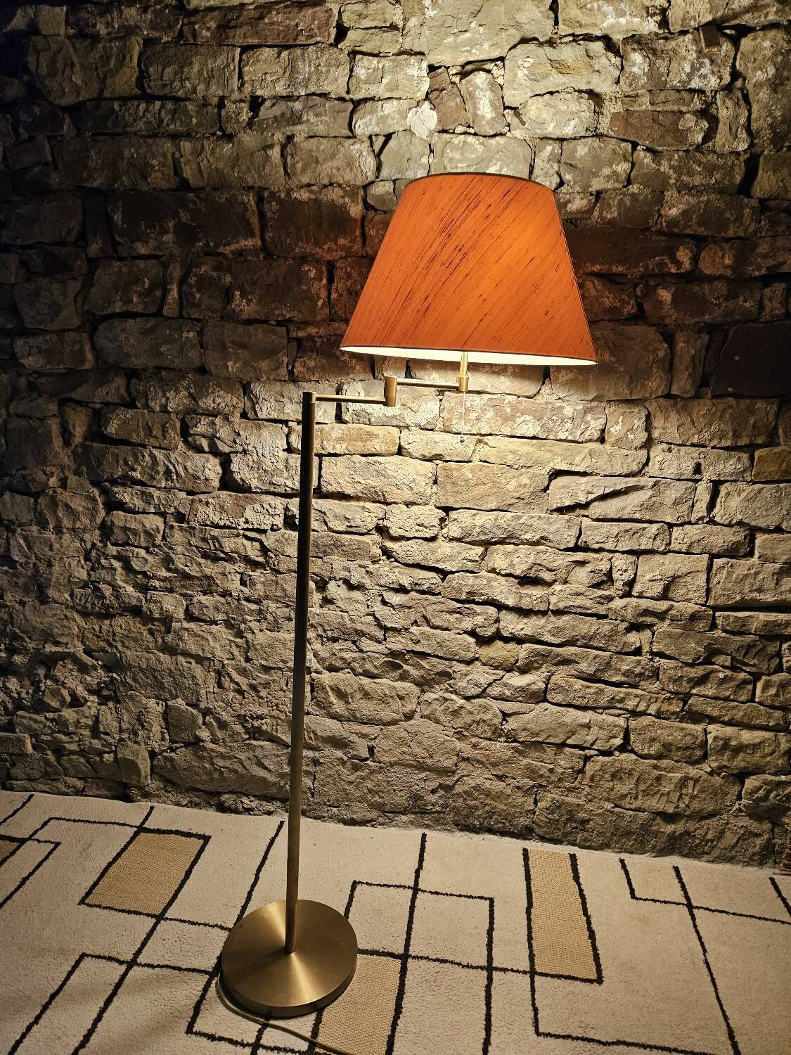 Brass Floor Lamp with Swivel Arm, Germany
