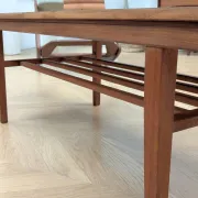 Vintage Danish coffee table in teak with a black top from the 1960s.