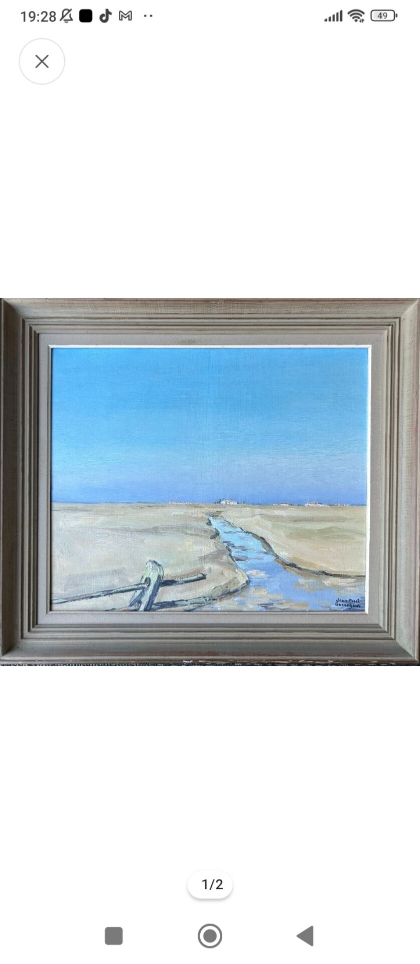 Beach landscape, oil on canvas, signed Jean Paul GUINEGAULT.