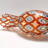 Rare Orange Murano Glass Vase by Ercole Barovier model "Rotellati", Italy