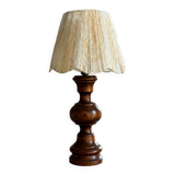 Vintage lamp with turned wooden base