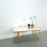 Coffee table vintage with white grey formica top