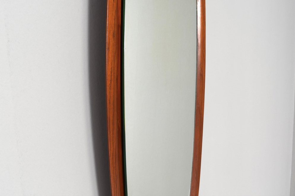 Wall mirror in teak Italy 1950 141x39cm