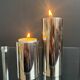 Chrome cylinder candlesticks from the 1980s