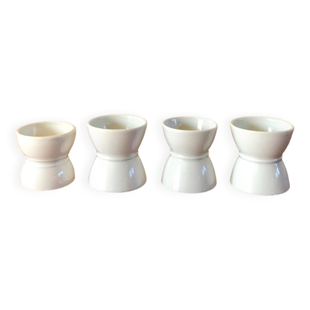4 Coquetiers En Céramique Pour œufs à La Coque - Cuisson 1300°C - Micro-ondes & Lave-vaisselle - 5x7cm - Plusieurs Coloris