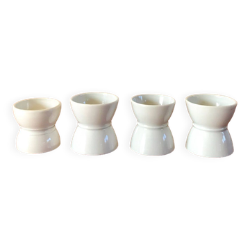 set of 4 earthenware diabolo egg cups early 20th century