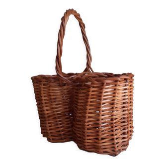 Wicker bottle basket