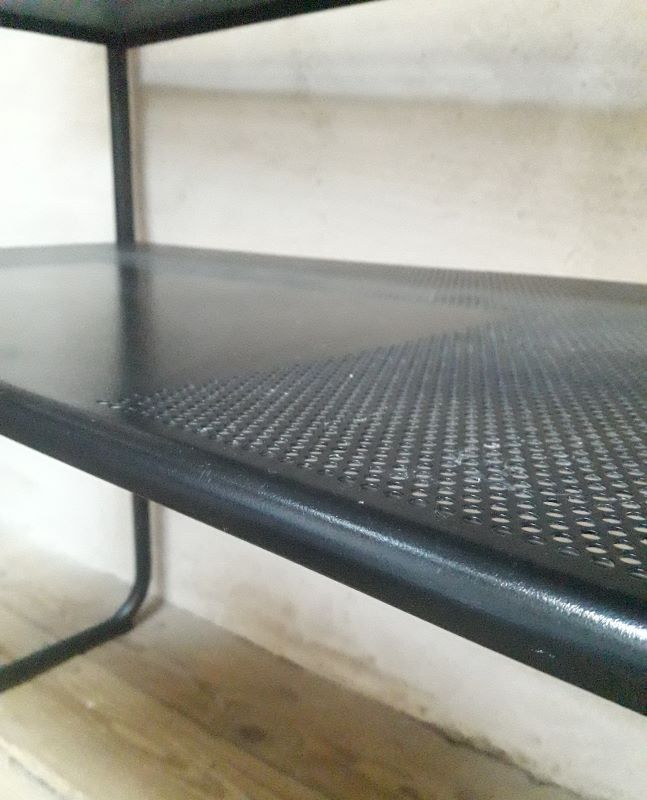 Desk shelves metal black vintage 80s