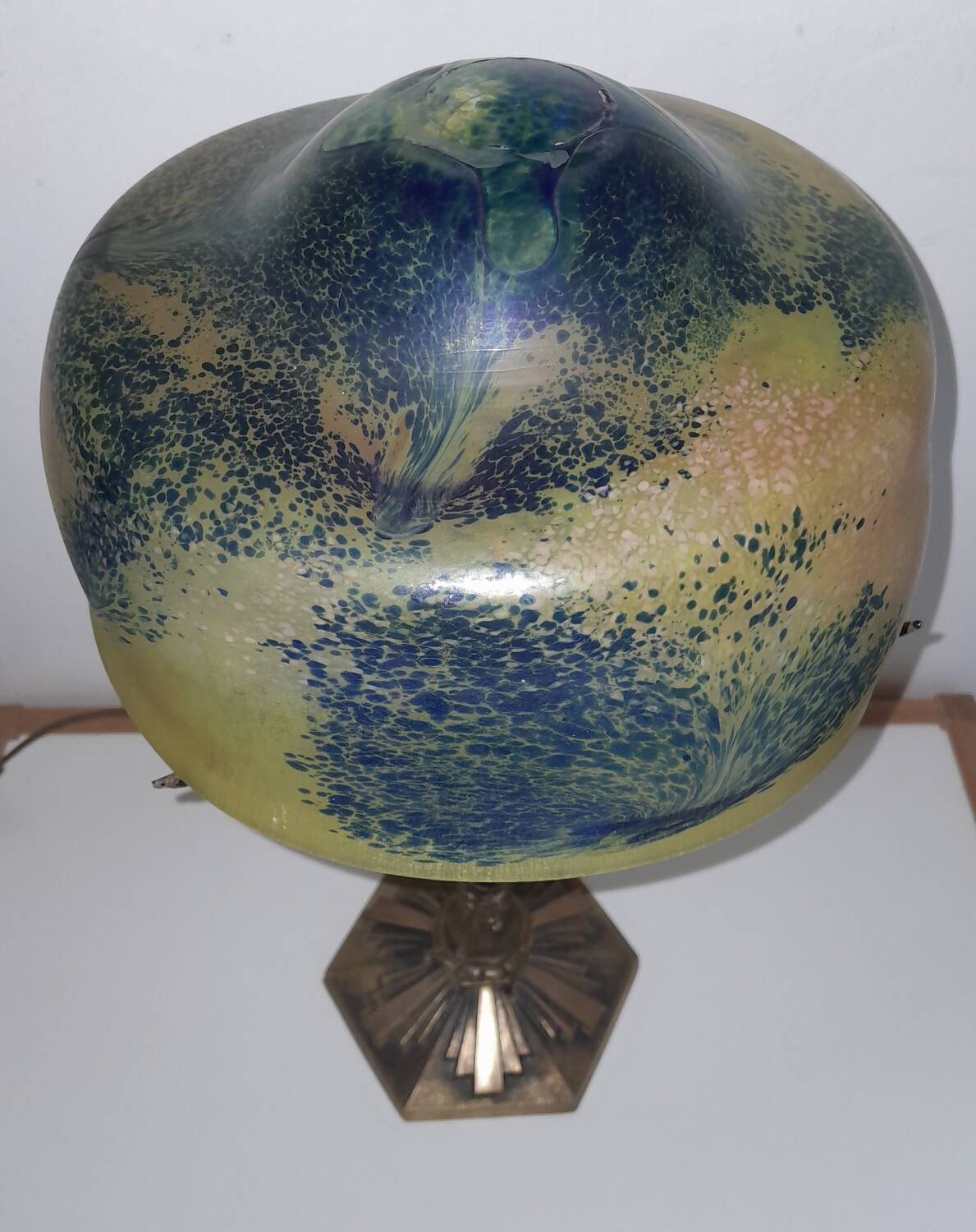 Art Nouveau style lamp 1950 Paris Star Trade Mark and glass paste