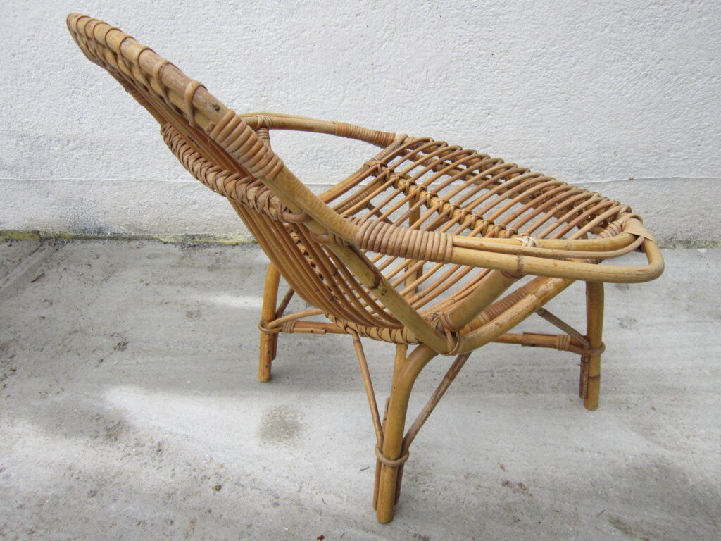 Rattan armchair 60s