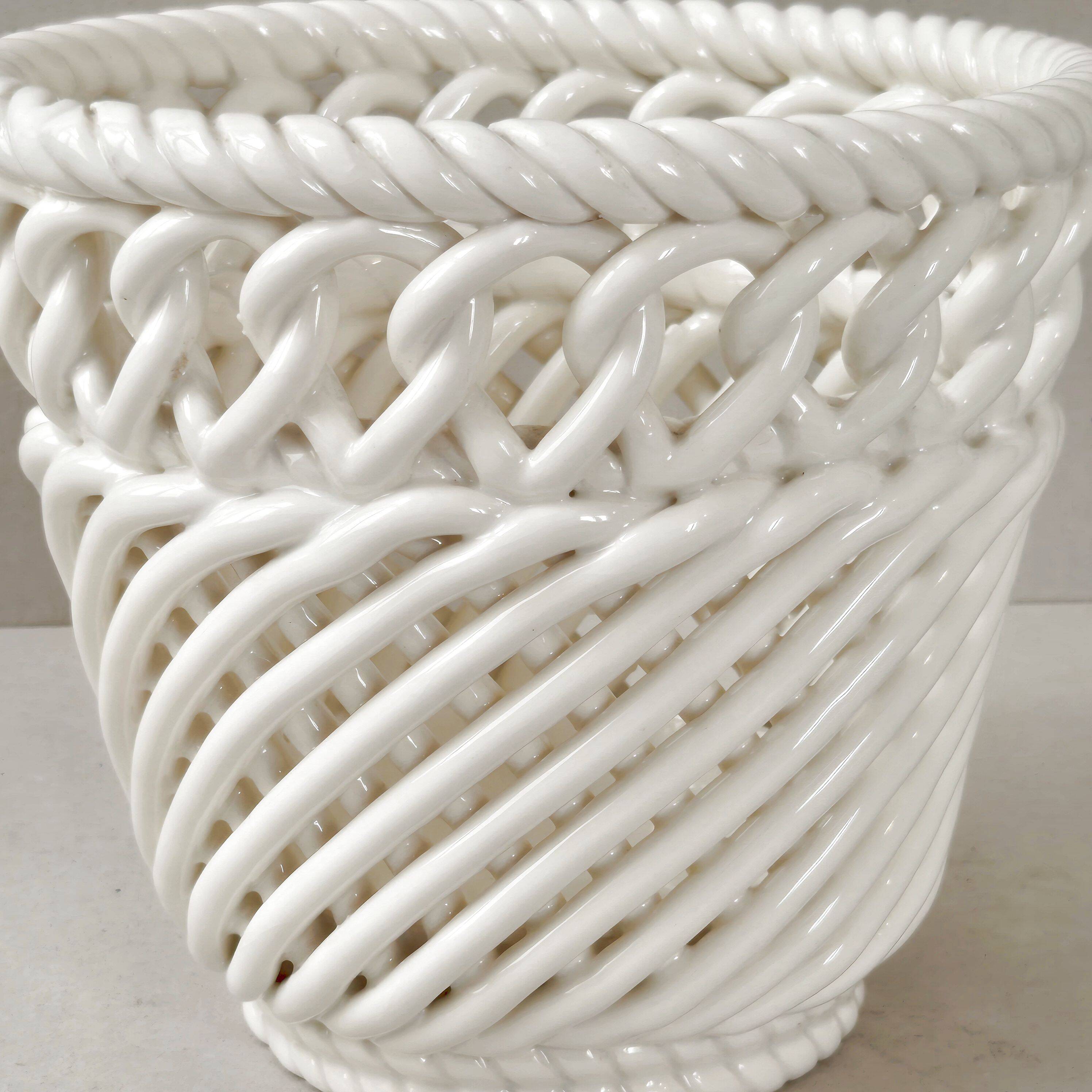 Bassano woven ceramic planter, 1960