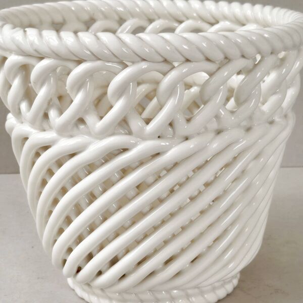 Cache-pot céramique tressée de Bassano 1960