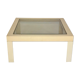 Table basse vintage plastique blanc et verre