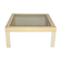 Table basse vintage plastique blanc et verre