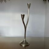 Modernist candle holder in solid bronze 1970