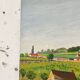 Painting oil landscape village 1934