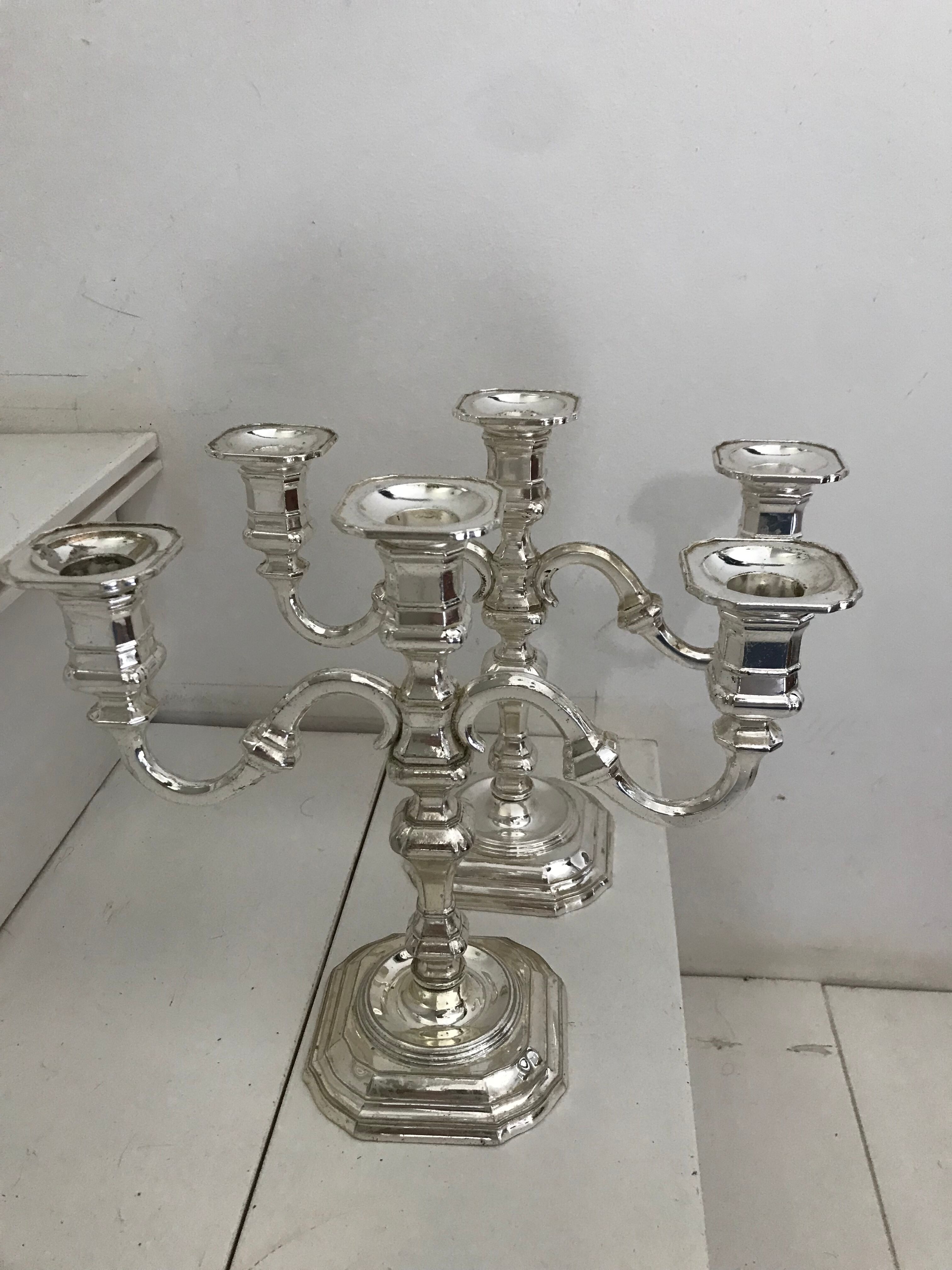 Pair of silver candlesticks.W.Germany.