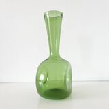 Italian green blown glass vase Empoli 1950
