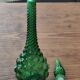 Italian carafe in Empoli glass, Boules model, green color, year 60.