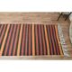 1970s Vintage Turkish Handmade Wool Cotton Red Orange Kilim Rug 93x323