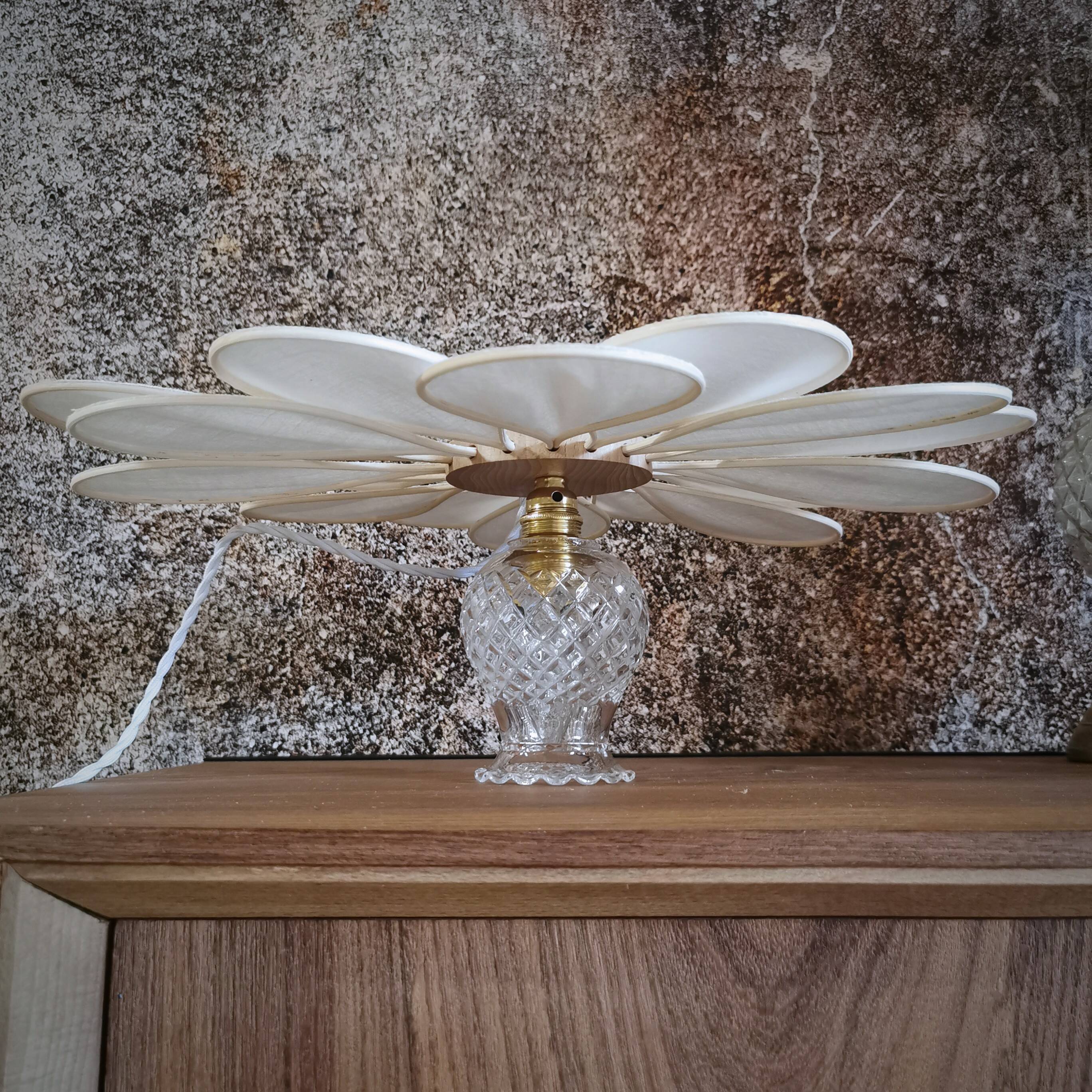 Vintage flower petal and globe lamp